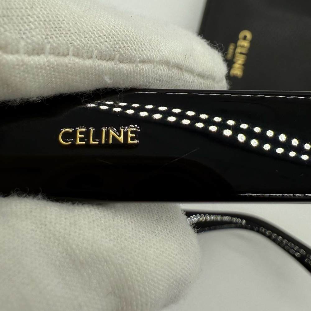 Authentic NEW Celine Black Rectangle Acetate sunglasses - Picture 15 of 17
